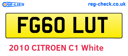 FG60LUT are the vehicle registration plates.