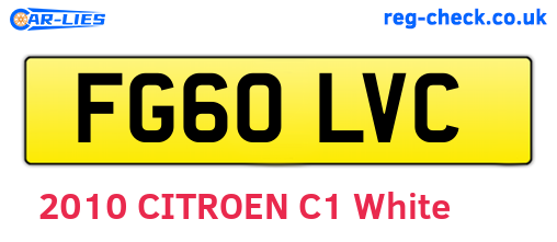 FG60LVC are the vehicle registration plates.