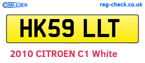 HK59LLT are the vehicle registration plates.