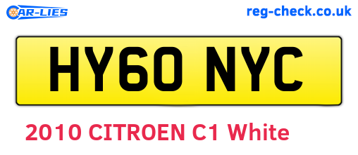 HY60NYC are the vehicle registration plates.