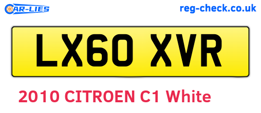 LX60XVR are the vehicle registration plates.