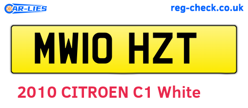 MW10HZT are the vehicle registration plates.