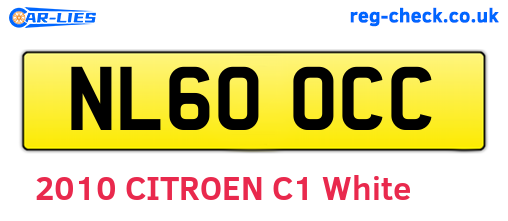 NL60OCC are the vehicle registration plates.