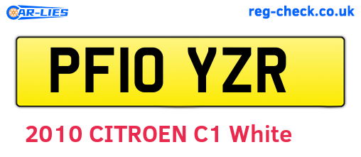 PF10YZR are the vehicle registration plates.