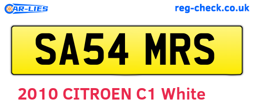SA54MRS are the vehicle registration plates.