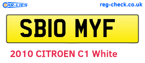 SB10MYF are the vehicle registration plates.