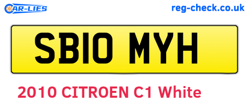 SB10MYH are the vehicle registration plates.