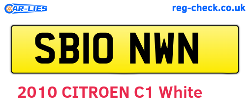 SB10NWN are the vehicle registration plates.