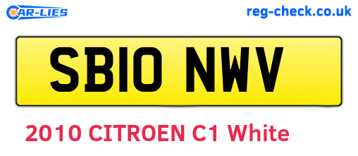 SB10NWV are the vehicle registration plates.
