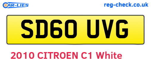 SD60UVG are the vehicle registration plates.