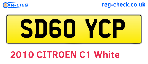 SD60YCP are the vehicle registration plates.