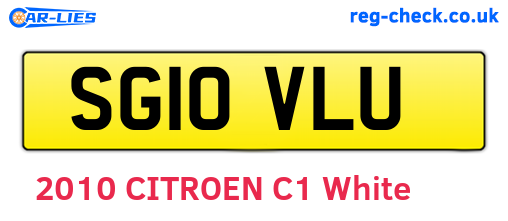 SG10VLU are the vehicle registration plates.