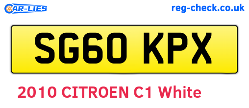 SG60KPX are the vehicle registration plates.