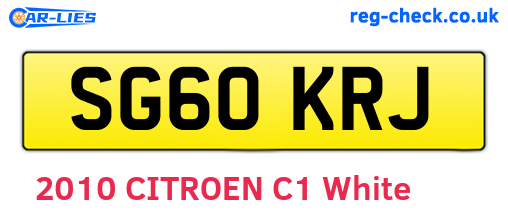 SG60KRJ are the vehicle registration plates.