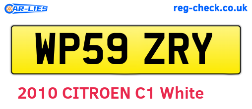 WP59ZRY are the vehicle registration plates.