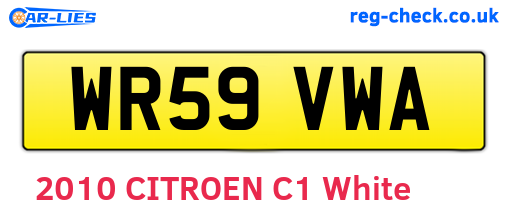 WR59VWA are the vehicle registration plates.