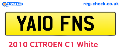 YA10FNS are the vehicle registration plates.