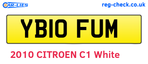 YB10FUM are the vehicle registration plates.