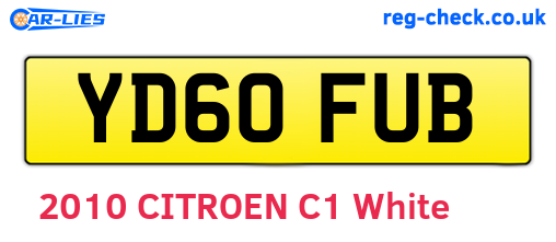 YD60FUB are the vehicle registration plates.