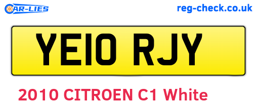YE10RJY are the vehicle registration plates.