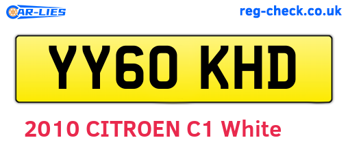 YY60KHD are the vehicle registration plates.