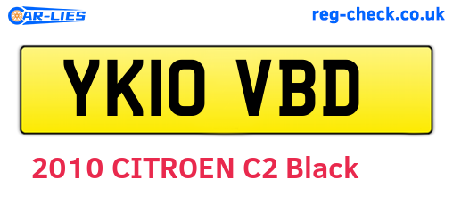 YK10VBD are the vehicle registration plates.