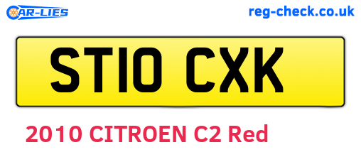 ST10CXK are the vehicle registration plates.