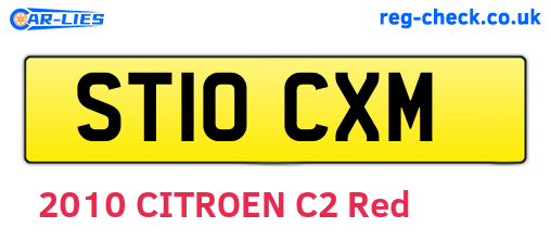 ST10CXM are the vehicle registration plates.