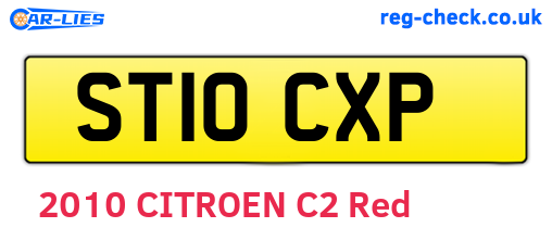 ST10CXP are the vehicle registration plates.