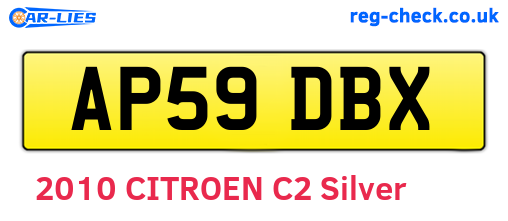 AP59DBX are the vehicle registration plates.