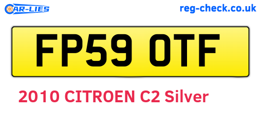 FP59OTF are the vehicle registration plates.