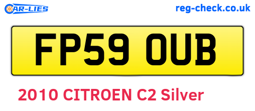 FP59OUB are the vehicle registration plates.