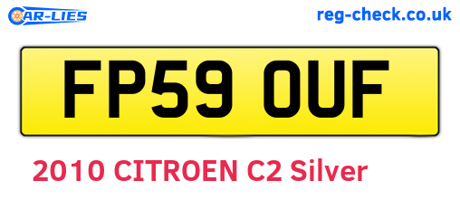 FP59OUF are the vehicle registration plates.