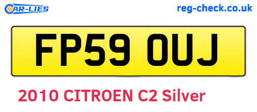 FP59OUJ are the vehicle registration plates.