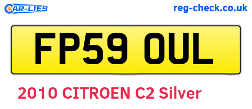 FP59OUL are the vehicle registration plates.