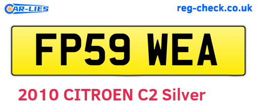 FP59WEA are the vehicle registration plates.