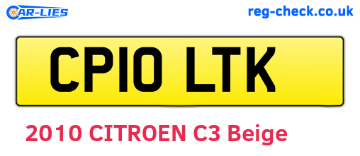 CP10LTK are the vehicle registration plates.