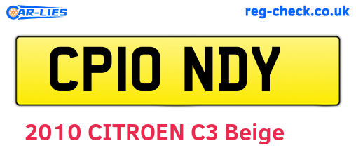 CP10NDY are the vehicle registration plates.