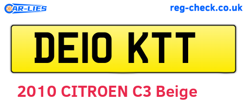 DE10KTT are the vehicle registration plates.