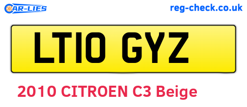LT10GYZ are the vehicle registration plates.