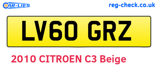 LV60GRZ are the vehicle registration plates.