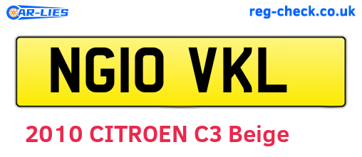 NG10VKL are the vehicle registration plates.
