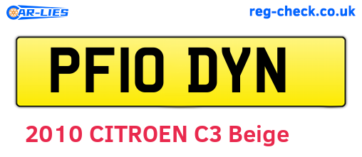 PF10DYN are the vehicle registration plates.