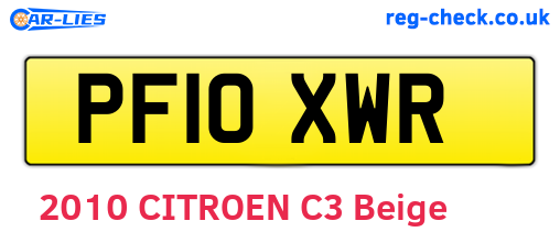PF10XWR are the vehicle registration plates.