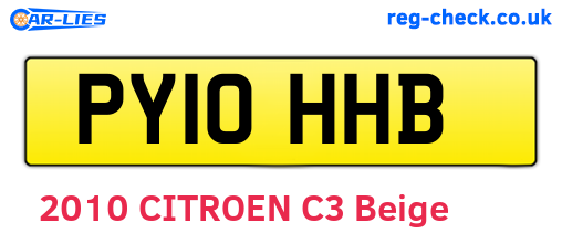 PY10HHB are the vehicle registration plates.
