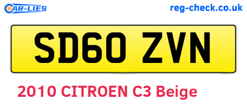 SD60ZVN are the vehicle registration plates.
