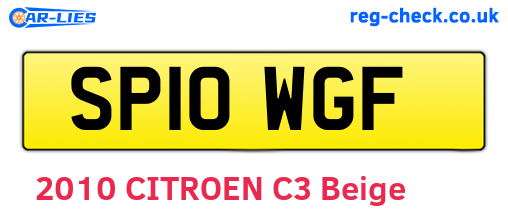 SP10WGF are the vehicle registration plates.
