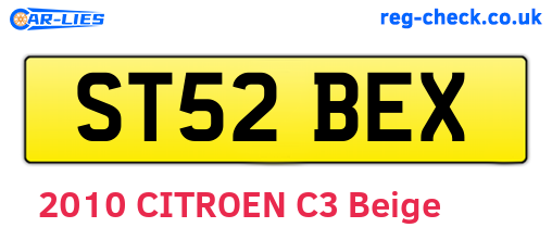 ST52BEX are the vehicle registration plates.