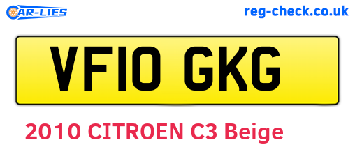 VF10GKG are the vehicle registration plates.