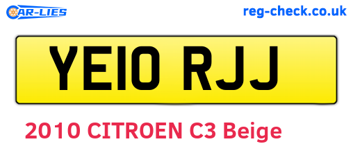 YE10RJJ are the vehicle registration plates.